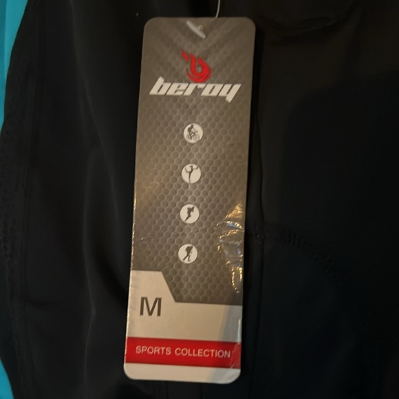 🚲 NWT Padded Black Turquoise Padded Shorts - Picture 3 of 3